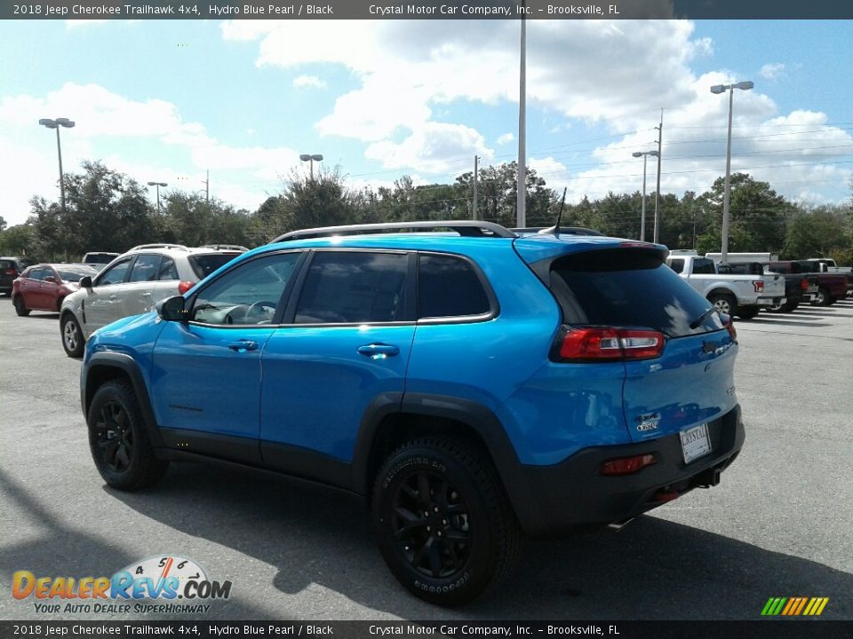 2018 Jeep Cherokee Trailhawk 4x4 Hydro Blue Pearl / Black Photo #3