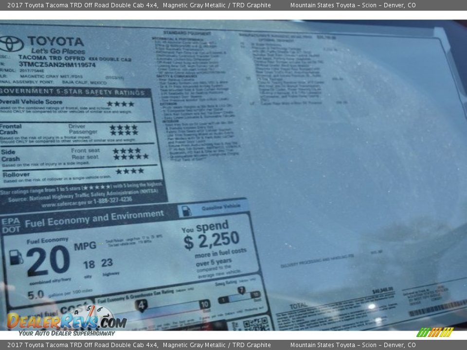 2017 Toyota Tacoma TRD Off Road Double Cab 4x4 Magnetic Gray Metallic / TRD Graphite Photo #10