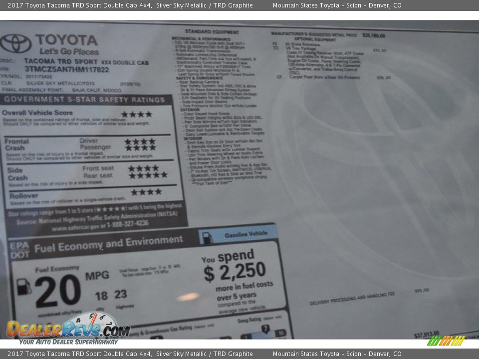 2017 Toyota Tacoma TRD Sport Double Cab 4x4 Silver Sky Metallic / TRD Graphite Photo #10