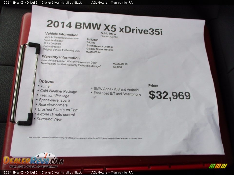 2014 BMW X5 xDrive35i Glacier Silver Metallic / Black Photo #10