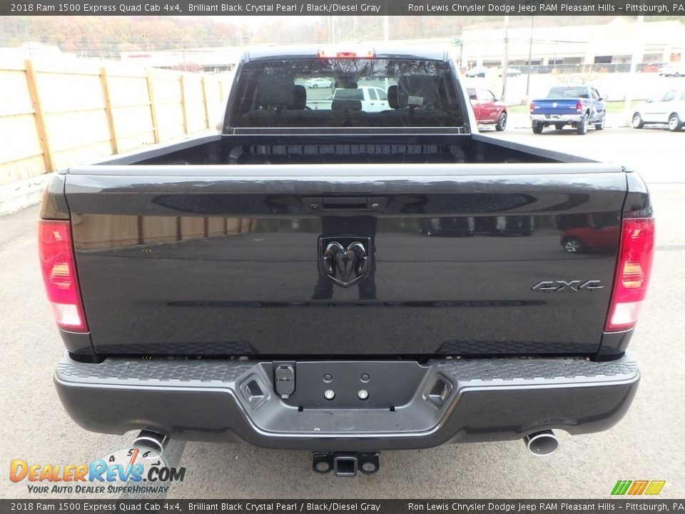 2018 Ram 1500 Express Quad Cab 4x4 Brilliant Black Crystal Pearl / Black/Diesel Gray Photo #4