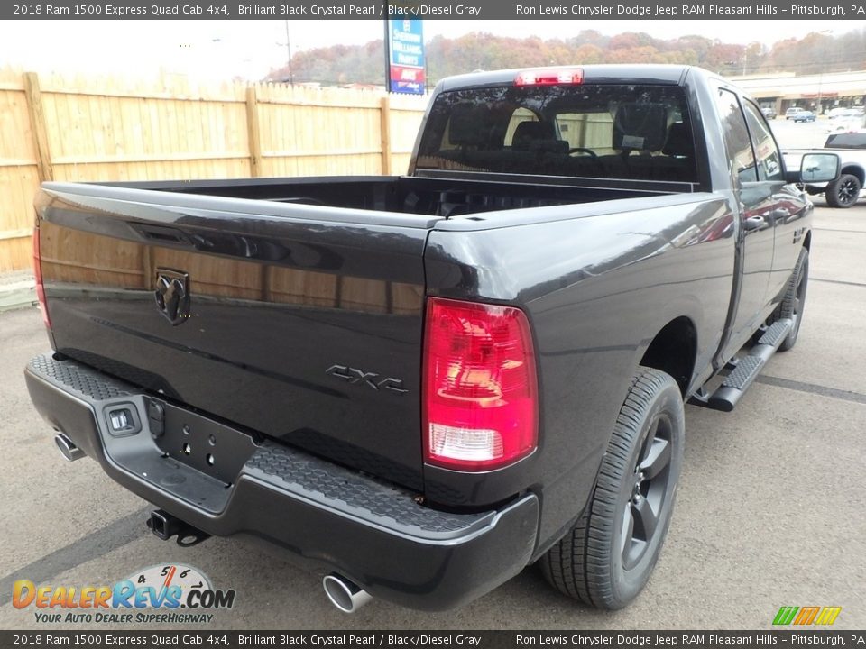 2018 Ram 1500 Express Quad Cab 4x4 Brilliant Black Crystal Pearl / Black/Diesel Gray Photo #5