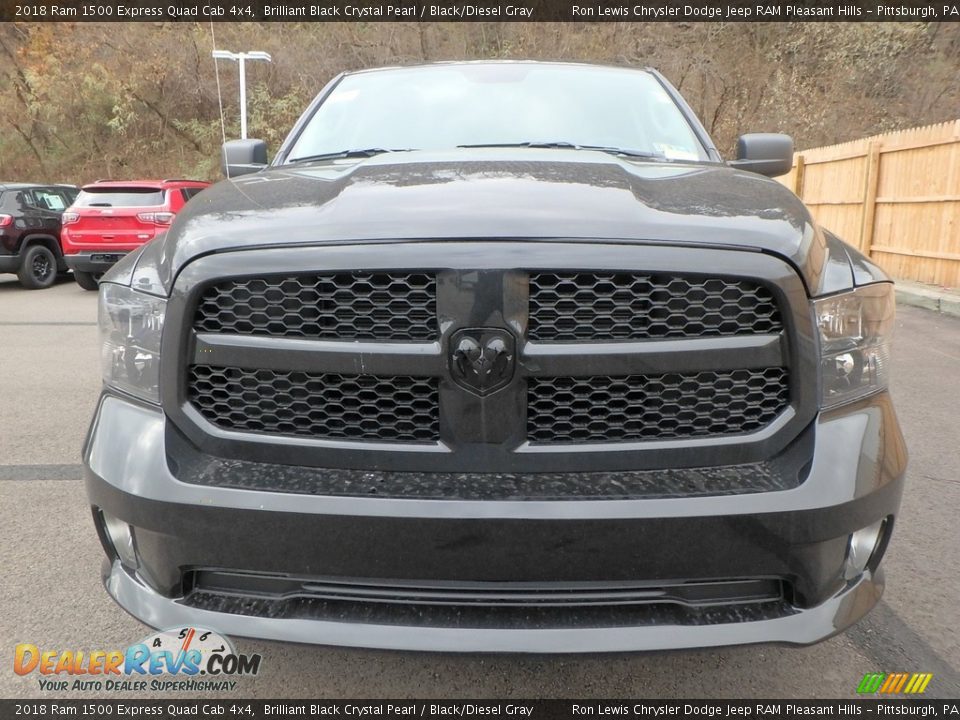 2018 Ram 1500 Express Quad Cab 4x4 Brilliant Black Crystal Pearl / Black/Diesel Gray Photo #8
