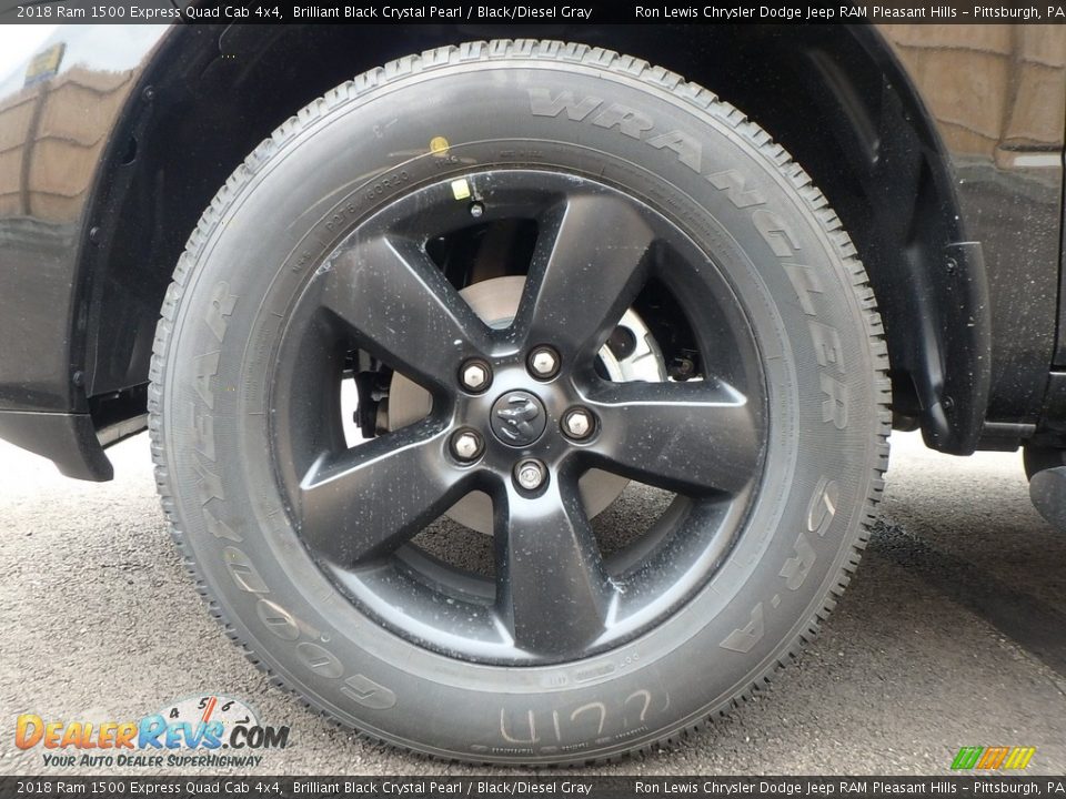 2018 Ram 1500 Express Quad Cab 4x4 Brilliant Black Crystal Pearl / Black/Diesel Gray Photo #9