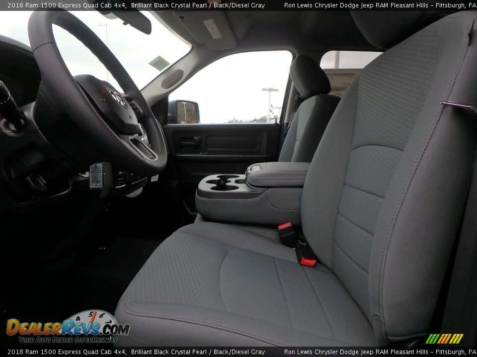2018 Ram 1500 Express Quad Cab 4x4 Brilliant Black Crystal Pearl / Black/Diesel Gray Photo #10