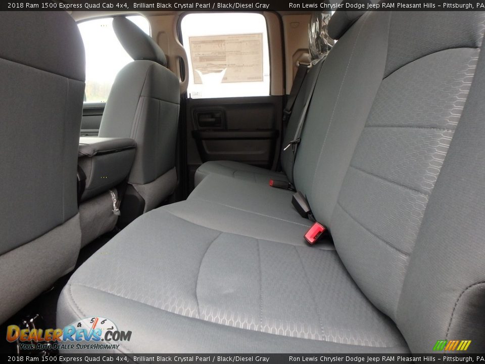 2018 Ram 1500 Express Quad Cab 4x4 Brilliant Black Crystal Pearl / Black/Diesel Gray Photo #11