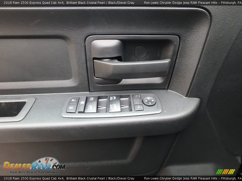 2018 Ram 1500 Express Quad Cab 4x4 Brilliant Black Crystal Pearl / Black/Diesel Gray Photo #13