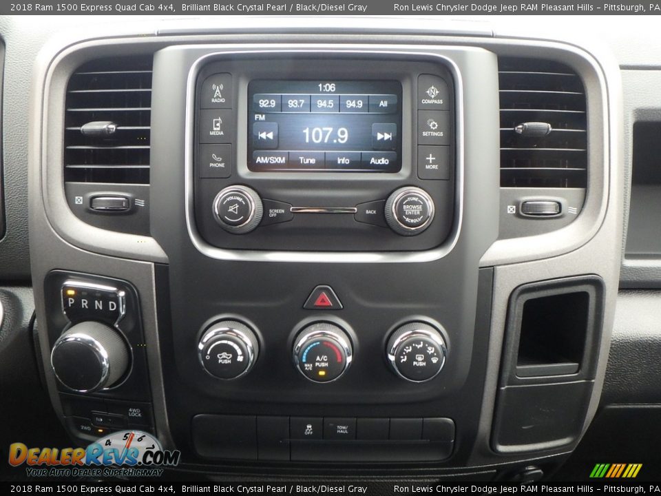 2018 Ram 1500 Express Quad Cab 4x4 Brilliant Black Crystal Pearl / Black/Diesel Gray Photo #15