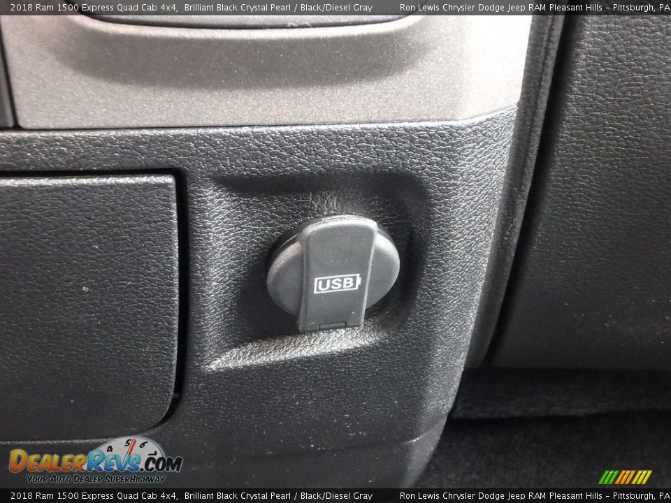 2018 Ram 1500 Express Quad Cab 4x4 Brilliant Black Crystal Pearl / Black/Diesel Gray Photo #19