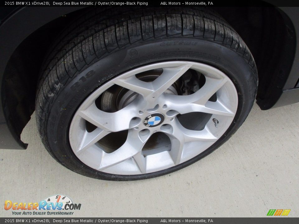2015 BMW X1 xDrive28i Deep Sea Blue Metallic / Oyster/Orange-Black Piping Photo #5