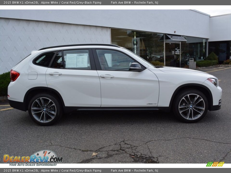 2015 BMW X1 xDrive28i Alpine White / Coral Red/Grey-Black Piping Photo #2