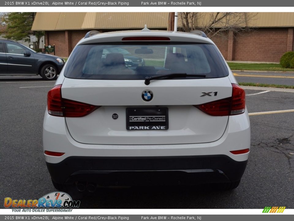2015 BMW X1 xDrive28i Alpine White / Coral Red/Grey-Black Piping Photo #4