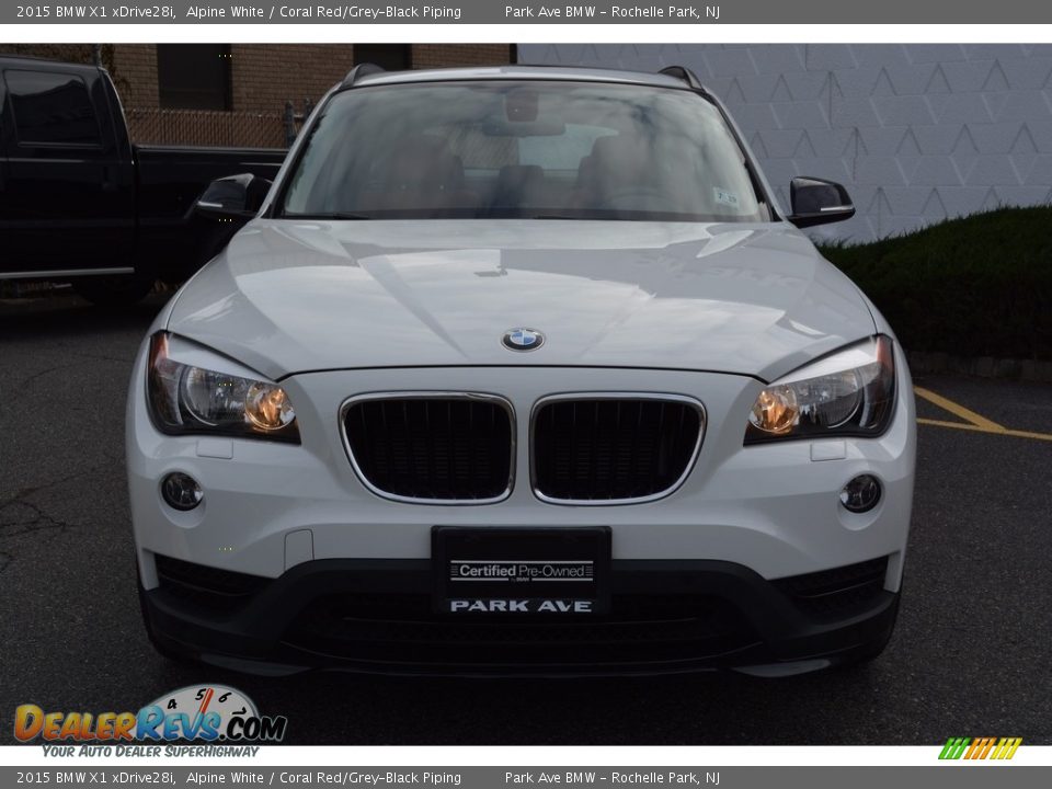 2015 BMW X1 xDrive28i Alpine White / Coral Red/Grey-Black Piping Photo #7