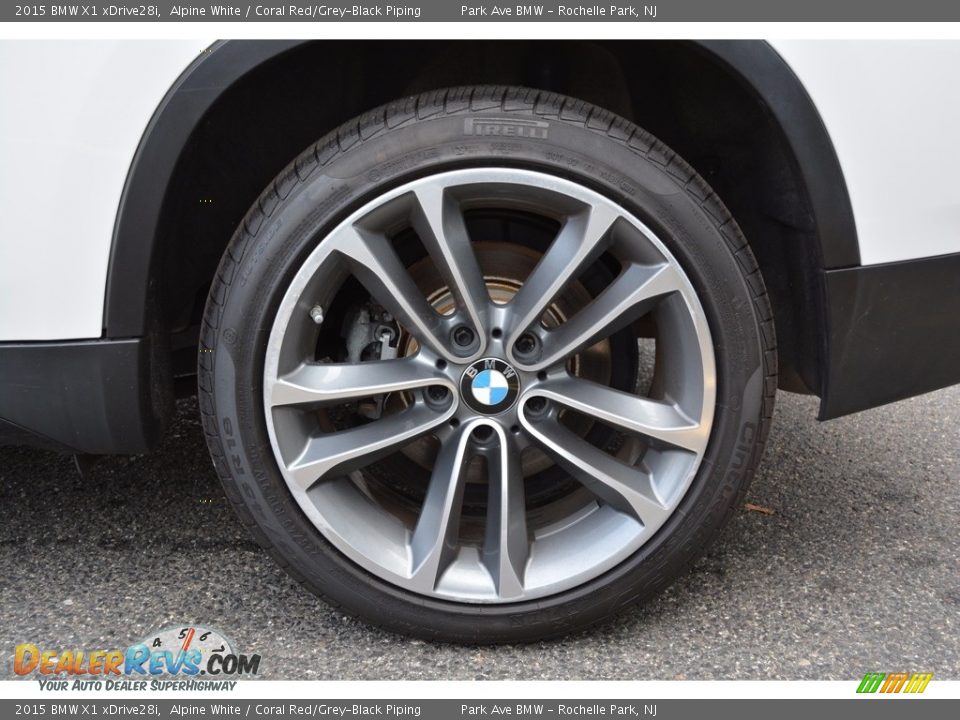 2015 BMW X1 xDrive28i Alpine White / Coral Red/Grey-Black Piping Photo #32