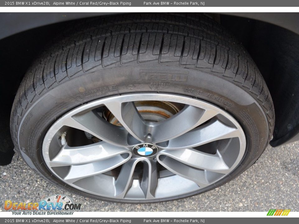 2015 BMW X1 xDrive28i Alpine White / Coral Red/Grey-Black Piping Photo #33
