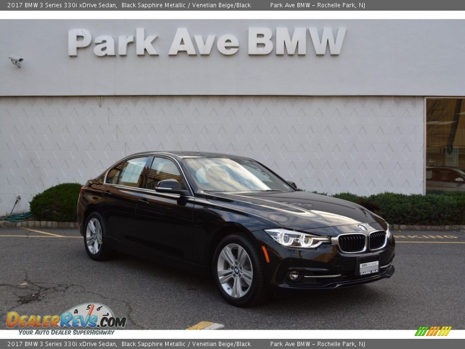 2017 BMW 3 Series 330i xDrive Sedan Black Sapphire Metallic / Venetian Beige/Black Photo #1