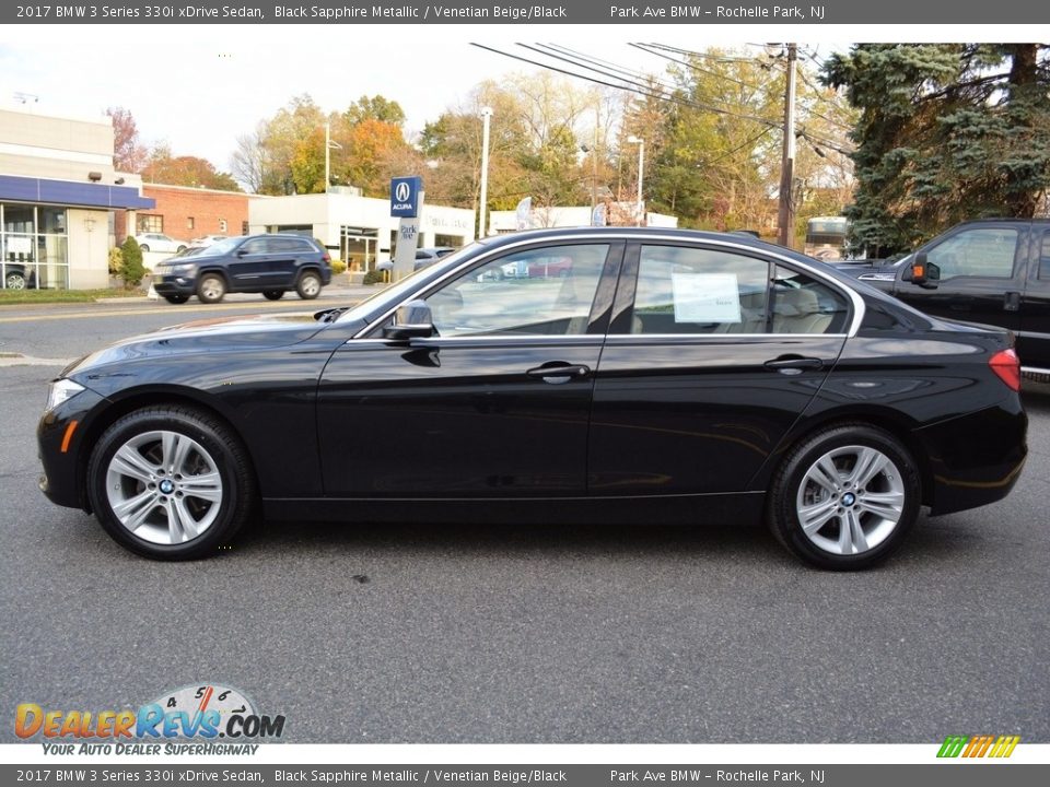 2017 BMW 3 Series 330i xDrive Sedan Black Sapphire Metallic / Venetian Beige/Black Photo #5