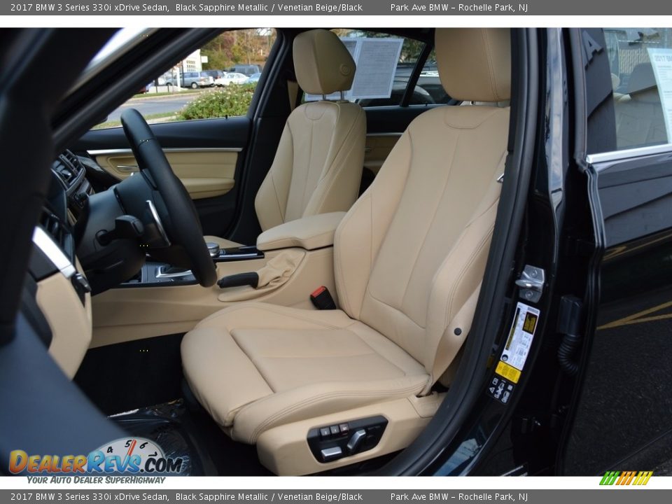 2017 BMW 3 Series 330i xDrive Sedan Black Sapphire Metallic / Venetian Beige/Black Photo #13