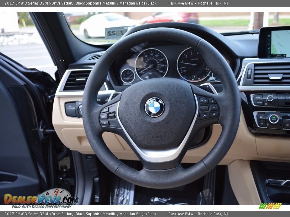 2017 BMW 3 Series 330i xDrive Sedan Black Sapphire Metallic / Venetian Beige/Black Photo #18