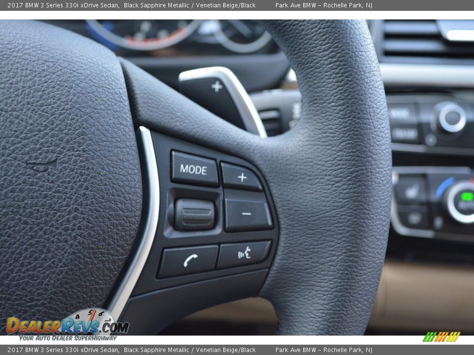 2017 BMW 3 Series 330i xDrive Sedan Black Sapphire Metallic / Venetian Beige/Black Photo #20