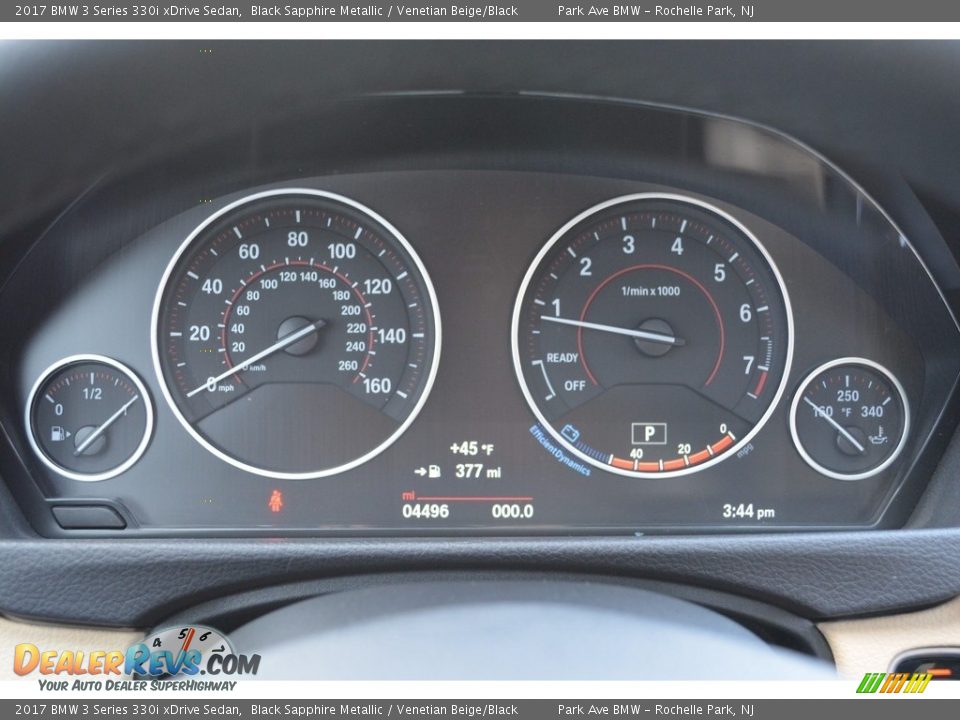 2017 BMW 3 Series 330i xDrive Sedan Black Sapphire Metallic / Venetian Beige/Black Photo #21