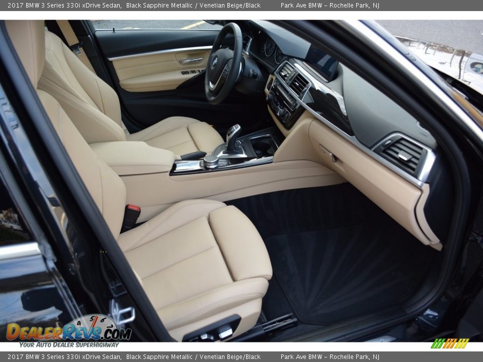 2017 BMW 3 Series 330i xDrive Sedan Black Sapphire Metallic / Venetian Beige/Black Photo #28