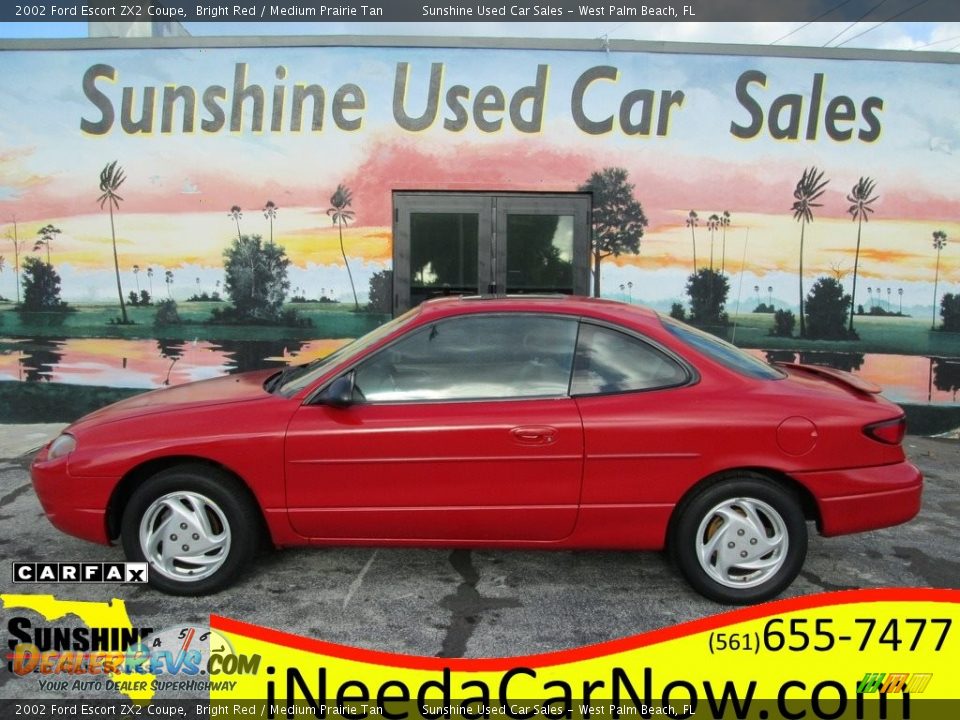2002 Ford Escort ZX2 Coupe Bright Red / Medium Prairie Tan Photo #1