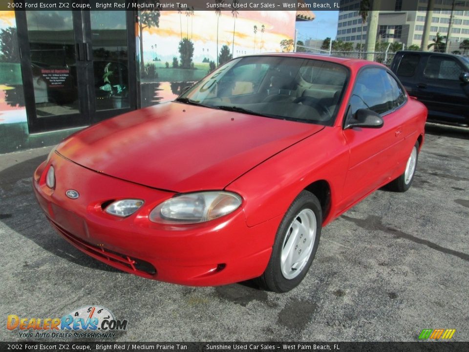 2002 Ford Escort ZX2 Coupe Bright Red / Medium Prairie Tan Photo #3