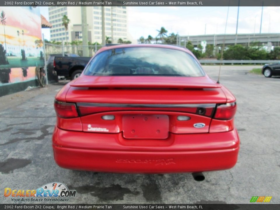 2002 Ford Escort ZX2 Coupe Bright Red / Medium Prairie Tan Photo #7
