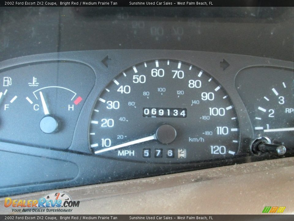 2002 Ford Escort ZX2 Coupe Bright Red / Medium Prairie Tan Photo #19