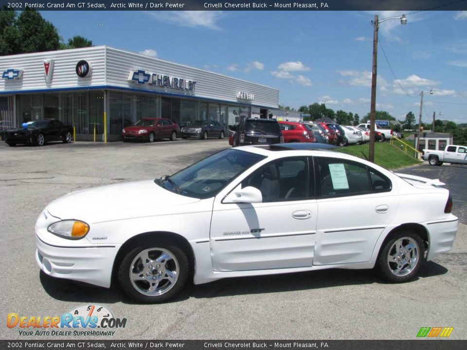 2002 Pontiac Grand Am GT Sedan Arctic White / Dark Pewter Photo #1