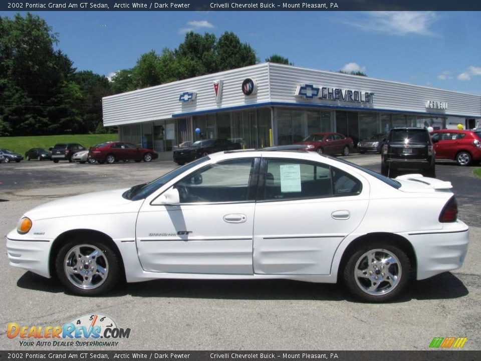 2002 Pontiac Grand Am GT Sedan Arctic White / Dark Pewter Photo #2