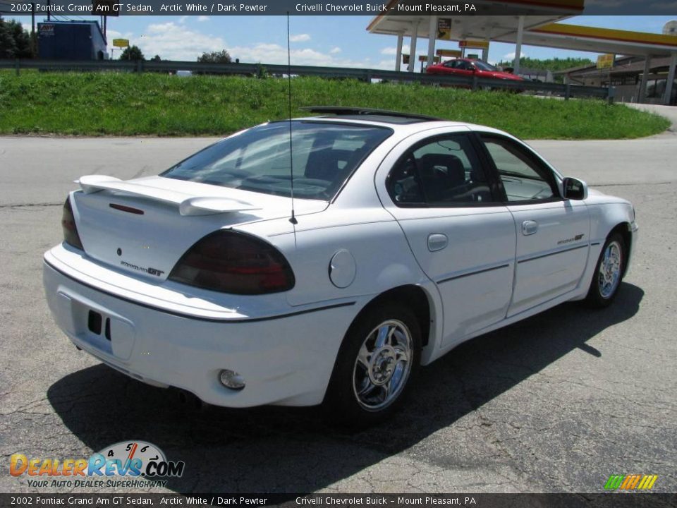 2002 Pontiac Grand Am GT Sedan Arctic White / Dark Pewter Photo #5