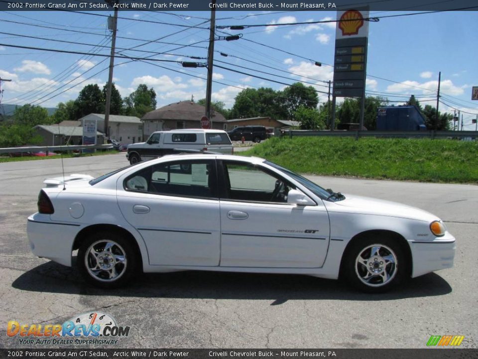 2002 Pontiac Grand Am GT Sedan Arctic White / Dark Pewter Photo #6