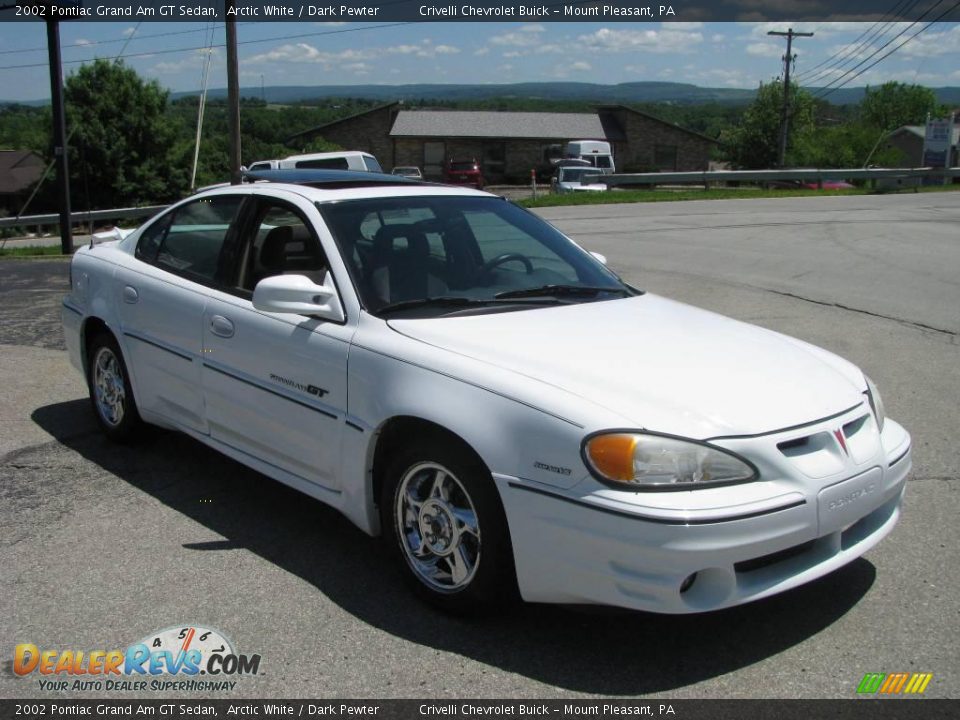 2002 Pontiac Grand Am GT Sedan Arctic White / Dark Pewter Photo #7
