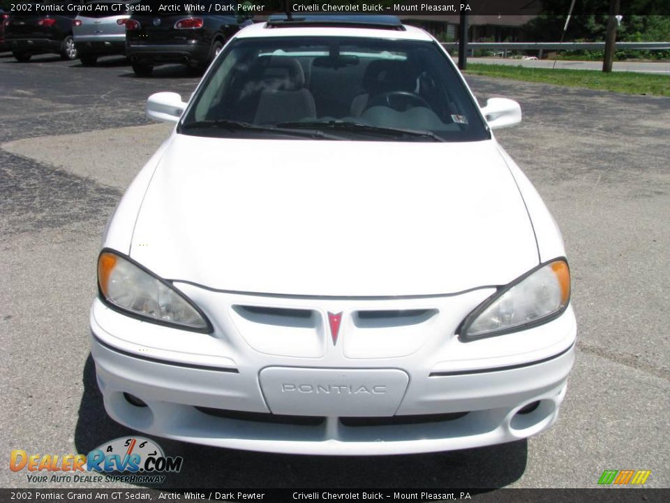 2002 Pontiac Grand Am GT Sedan Arctic White / Dark Pewter Photo #8