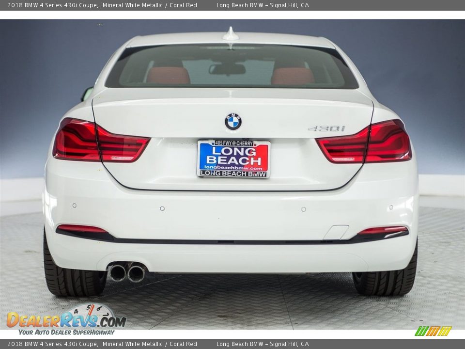 2018 BMW 4 Series 430i Coupe Mineral White Metallic / Coral Red Photo #3