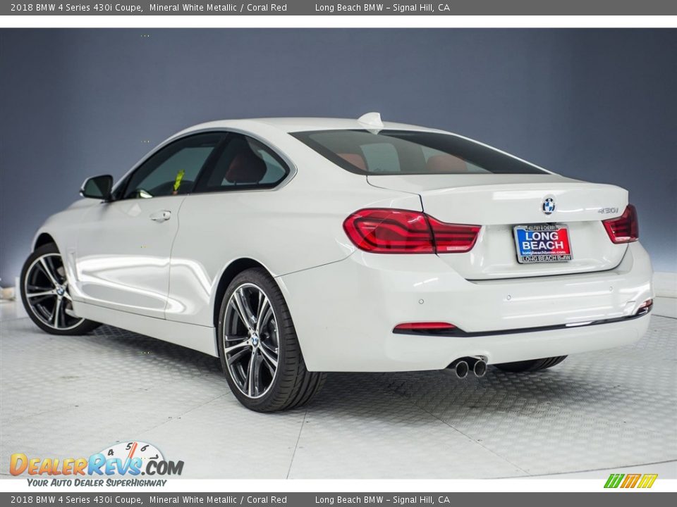 2018 BMW 4 Series 430i Coupe Mineral White Metallic / Coral Red Photo #4