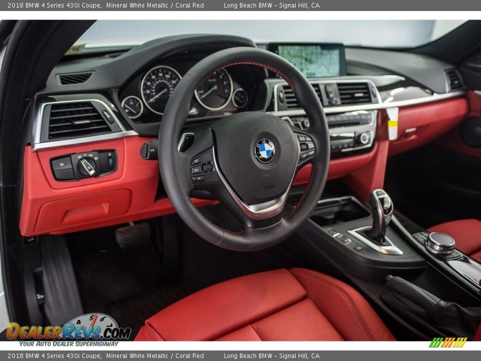 2018 BMW 4 Series 430i Coupe Mineral White Metallic / Coral Red Photo #6