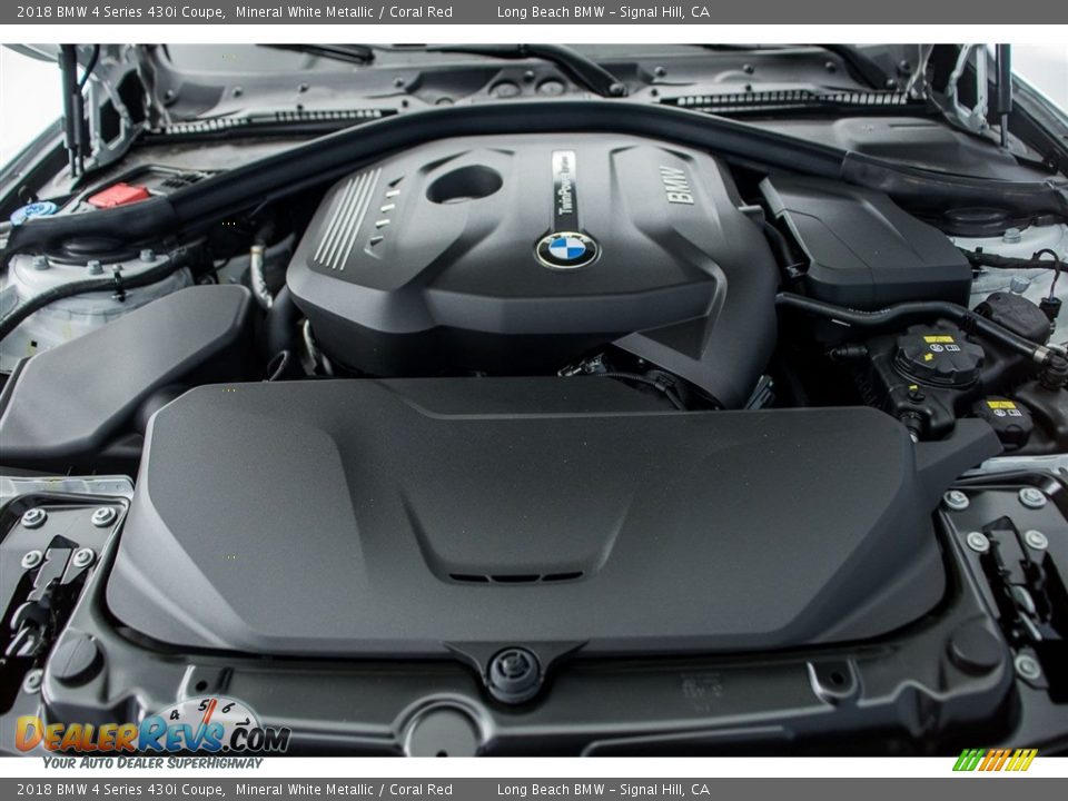 2018 BMW 4 Series 430i Coupe Mineral White Metallic / Coral Red Photo #8
