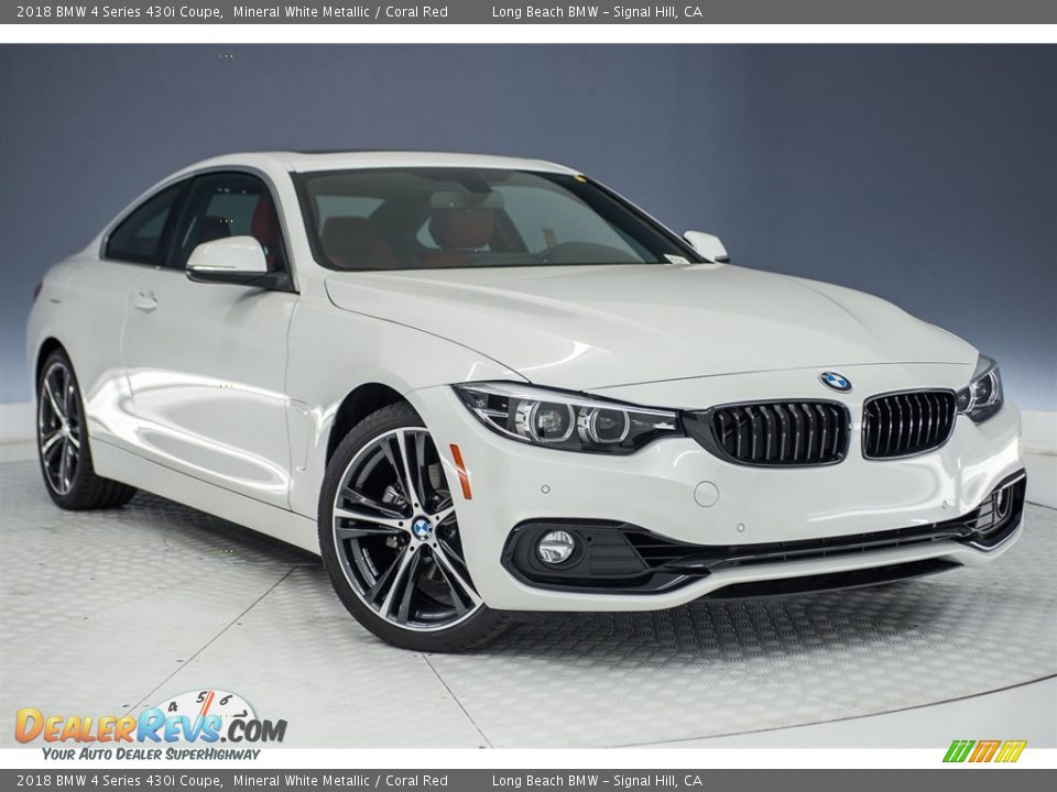 2018 BMW 4 Series 430i Coupe Mineral White Metallic / Coral Red Photo #11