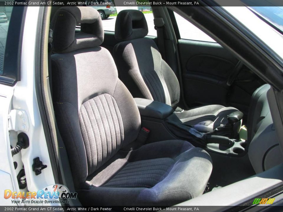 2002 Pontiac Grand Am GT Sedan Arctic White / Dark Pewter Photo #14