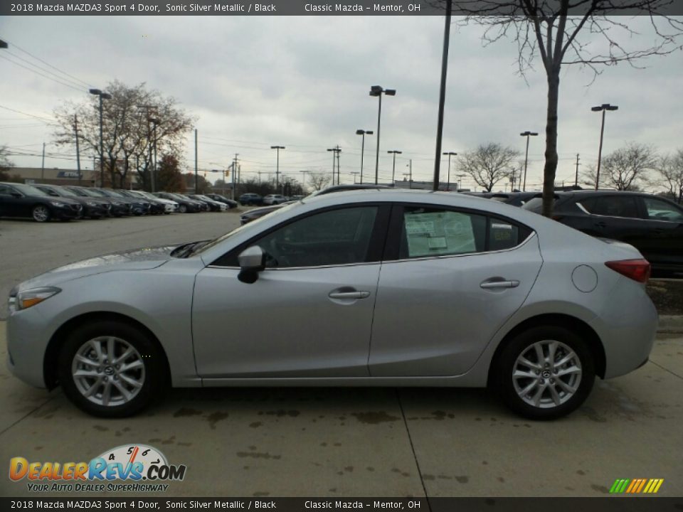 2018 Mazda MAZDA3 Sport 4 Door Sonic Silver Metallic / Black Photo #2