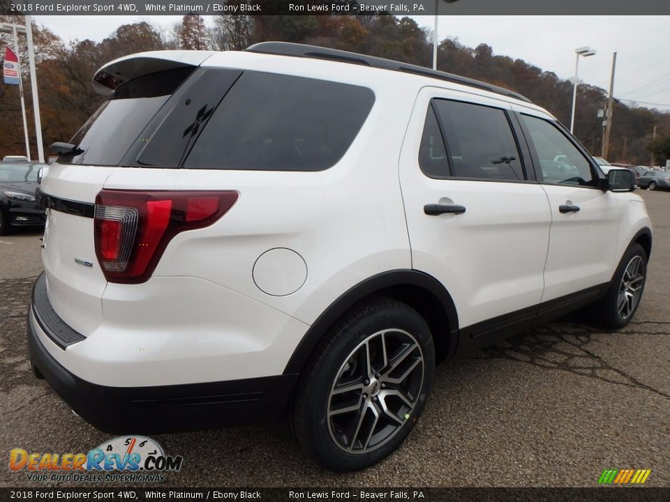 2018 Ford Explorer Sport 4WD White Platinum / Ebony Black Photo #2