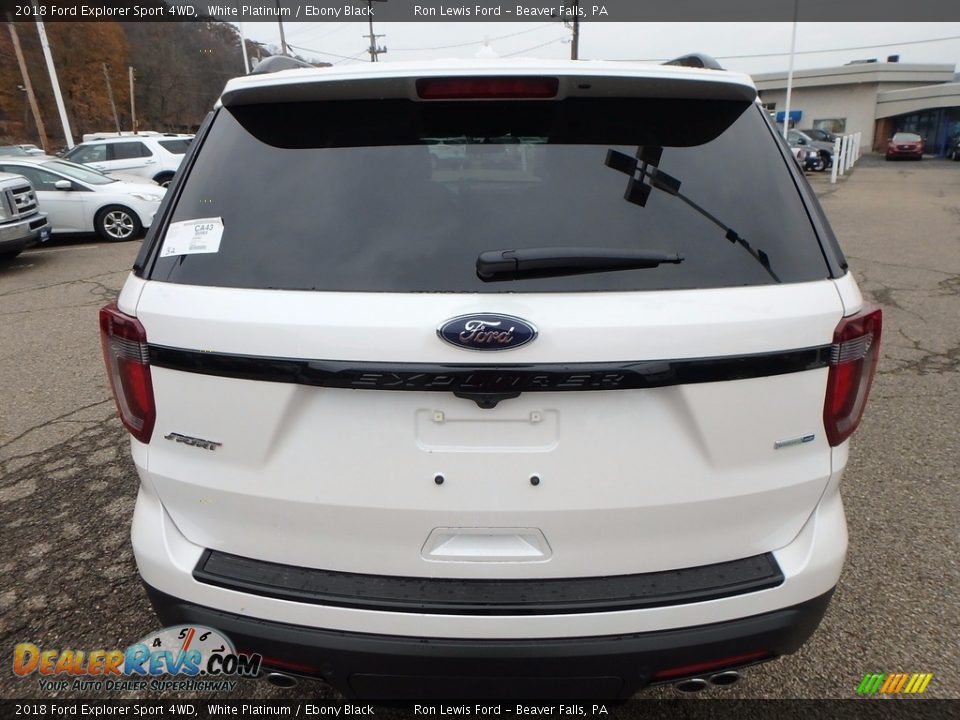 2018 Ford Explorer Sport 4WD White Platinum / Ebony Black Photo #3