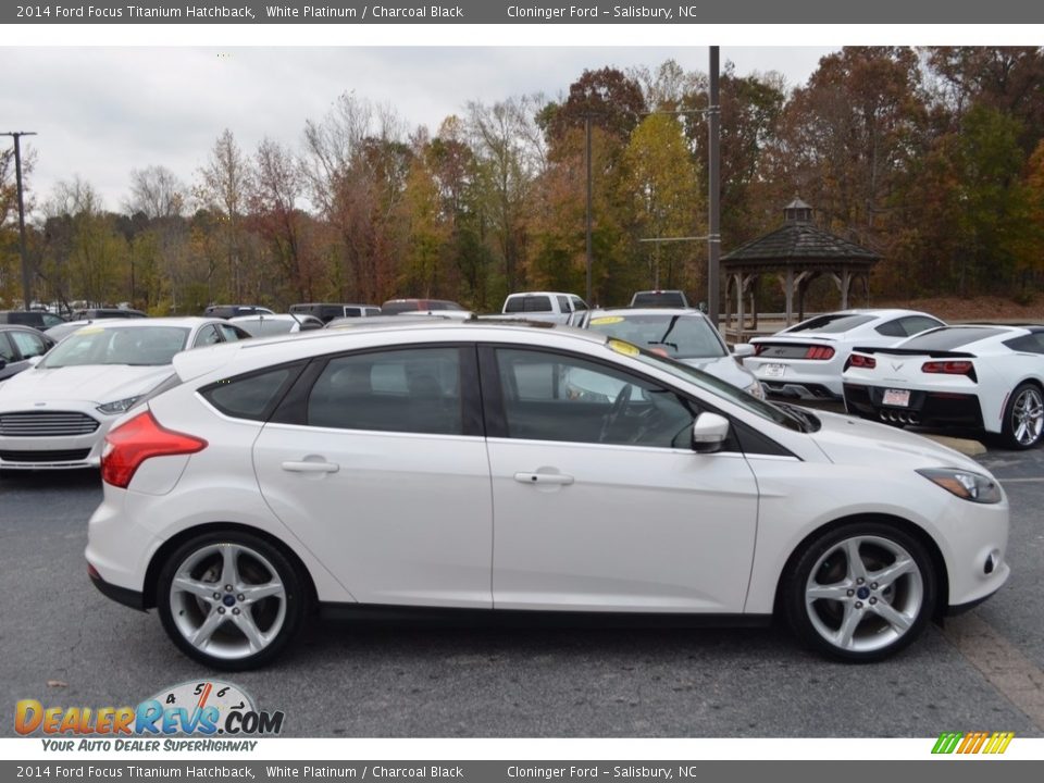 2014 Ford Focus Titanium Hatchback White Platinum / Charcoal Black Photo #2