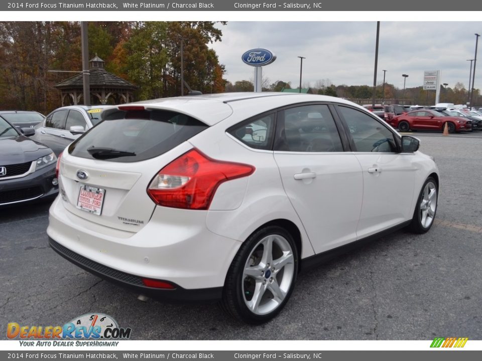 2014 Ford Focus Titanium Hatchback White Platinum / Charcoal Black Photo #3