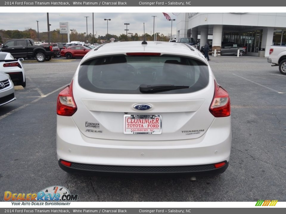 2014 Ford Focus Titanium Hatchback White Platinum / Charcoal Black Photo #4