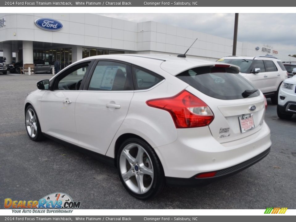 2014 Ford Focus Titanium Hatchback White Platinum / Charcoal Black Photo #5