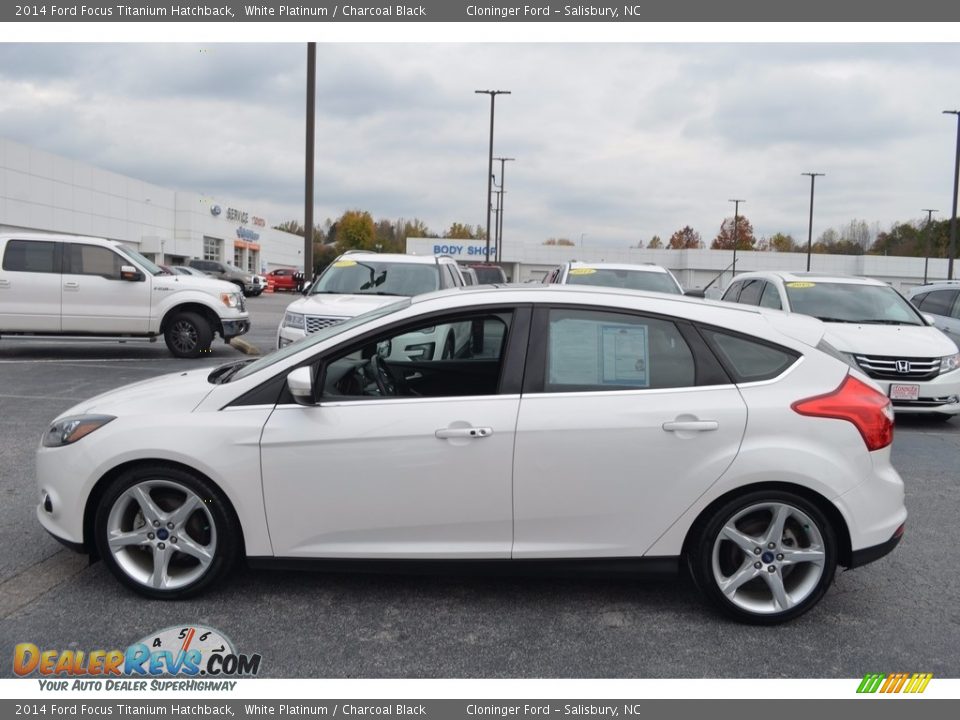 2014 Ford Focus Titanium Hatchback White Platinum / Charcoal Black Photo #6